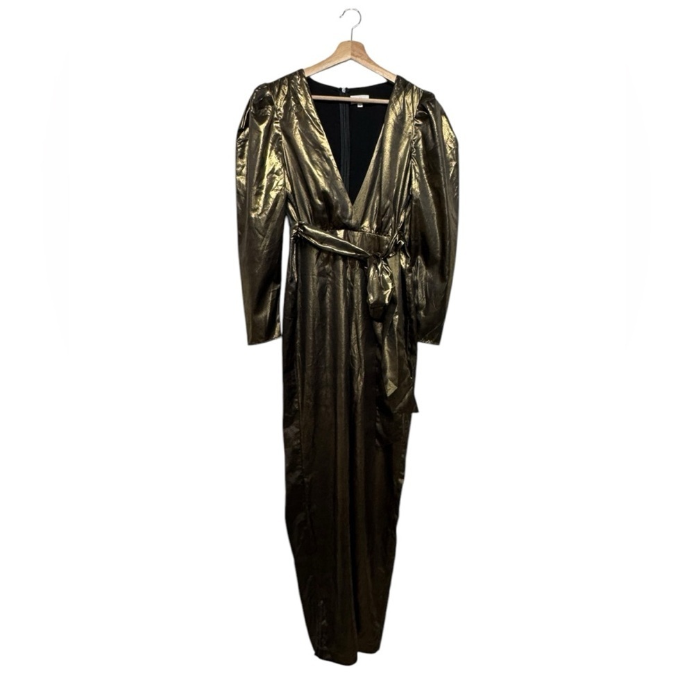 LPA Metallic Gold Puff-Sleeve Jumpsuit - Picture 2 of 7